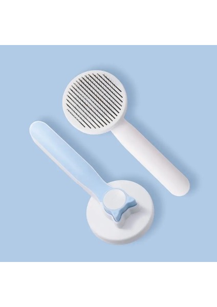 1 Adet Kedi ve Köpek Tüy Temizleme Tarak - Dökülmeyi Önleyen Nazik Tüy Bakım Aracı - Sevimli Kedi Baş Şekli Olan Ergonomik Tasarım Renk: Mavi (Yurt Dışından)