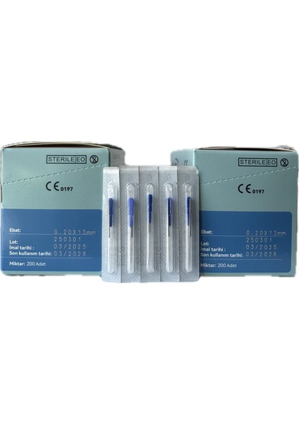Akupunktur İğnesi Kuru İğne 0.20x13 mm 200’lük Paket 2 Kutu 400 Adet