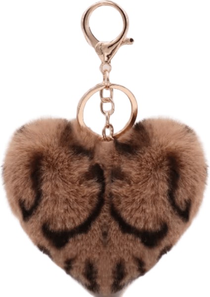 Yeni Kalp Peluş Saç Topu Anahtarlık Kadın Leopar Ponpon Aşk Araba Anahtarlık Çanta Kolye Hairball Anahtar Yüzükler Takı (Yurt Dışından)