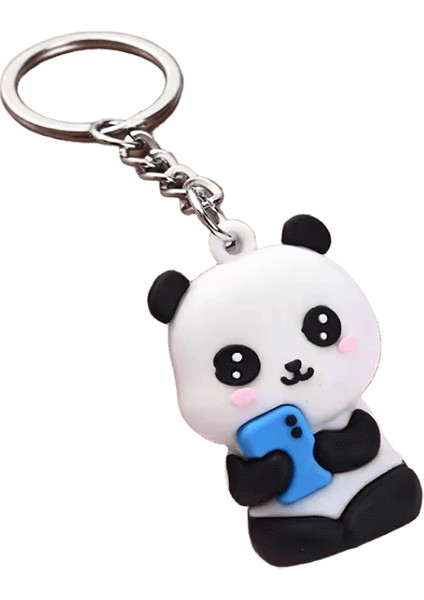 Sevimli Karikatür Çift Panda Anahtarlık Kolye Araba Çantası Anahtar Zincirleri Kadınlar Için Takı Hediye (Yurt Dışından)