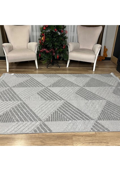 Vega S5505A Açık Gri Hav Toz Vermez Hasır Dokuma Modern Makina Halısı