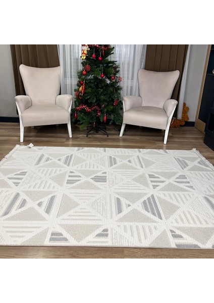 Level EN274 Krem Gri Modern Halı