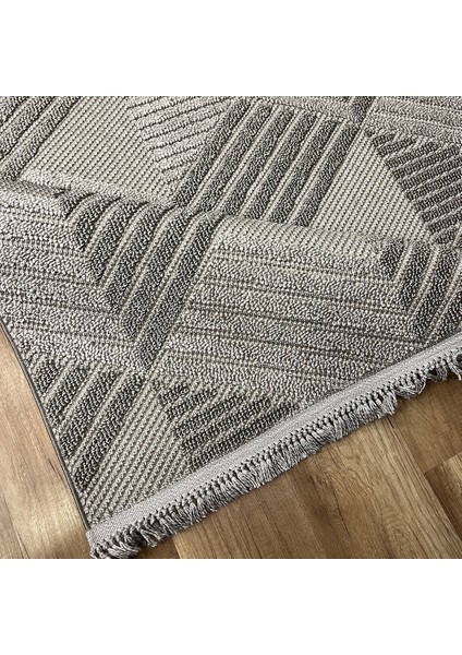 Vega S5505A Açık Gri Hav Toz Vermez Hasır Dokuma Modern Makina Halısı modelleri