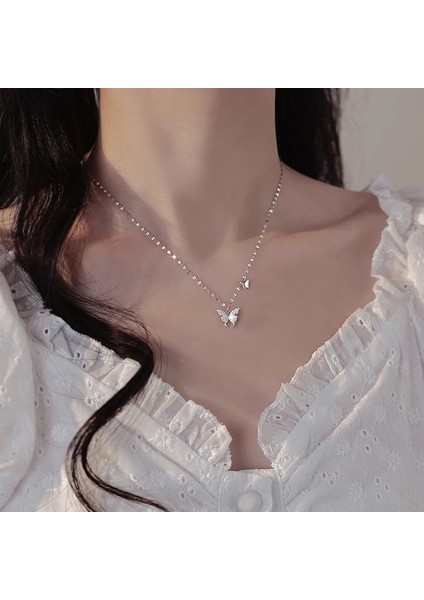 Titanyum Çelik Renk Kaybolmaz Hayvan Kolye Kolye Yüksek Versiyonu Hafif Lüks Boyun Zinciri Niş Kadın Köprücük Kemiği Zinciri Yüksek Duygu (Yurt Dışından)