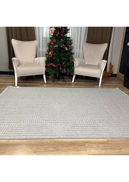 Vega S5511A Açık Gri Hav Toz Vermez Hasır Dokuma Modern Makina Halısı
