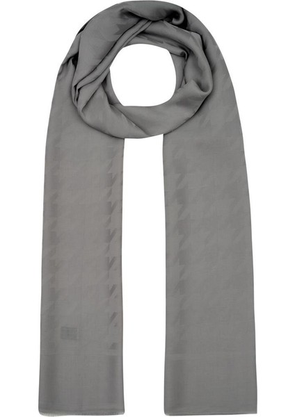 Dört Mevsim Kazayağı Desenli Monogram Şal 04390-BUZ Beyazı modelleri