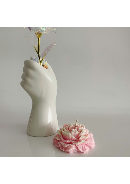 Pembe Şakayık Tasarım Nişan, Düğün,özel Gün Mum 20'li indirimleri