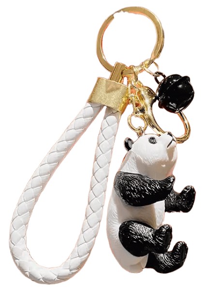 Yaratıcı Sevimli Panda Bebek Anahtarlık Karikatür Anahtarlık Çanta Kolye Araba Anahtarlık Yüzük Tutucu Mutlu Çift Hediye (Yurt Dışından)