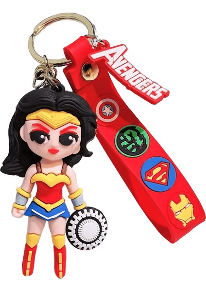 Çizgi Roman Süper Kahraman Silikon Anahtarlık Karikatür 3D Batman Superman The Flash Wonder Woman Hayranları Için Anahtarlık Bpack Aksesuarlarırenk:5 (Yurt Dışından)