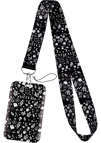 Cadı Kimlik Bilgisi Tutucu Anahtarlar Için Boyunluklar Boyun Askısı Kimlik Kartı Spor Salonu Telefon Askıları USB Rozet Tutucu Dıy Asmak Halat Cadılar Bayramı Hediyelerirenk:1 (Yurt Dışından)