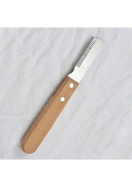 Pet Epilerasyon Bıçağı Profesyonel Köpek Paslanmaz Ahşap Tutma Sıyırma Bıçağı Evcil Hayvan Saç Fırçası: A (Yurt Dışından)