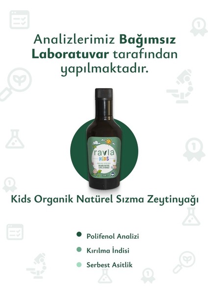 Kids Yüksek Polifenollü Organik Naturel Sızma Zeytinyağı (Antioksidan Analizli) - 250ml