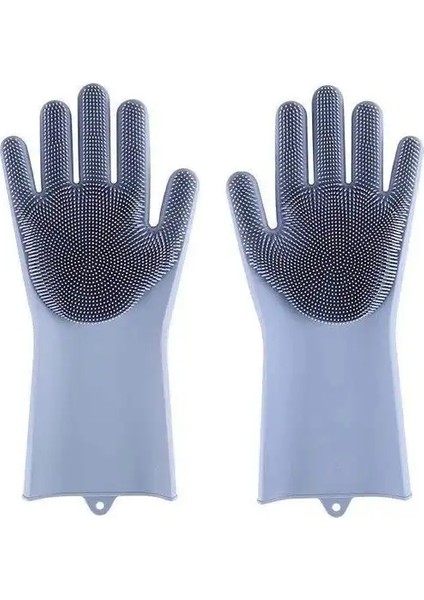 Evcil Hayvan Bakımı Temizleme Eldiveni Köpek Kedi Banyosu Şampuan Eldiveni Sünger Magic Bulk Yı Temizleyici Silikon Kılları Temizleme Eldiveni Renk:Gri (Yurt Dışından)