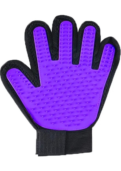 Pet Eldiven Kedi Bakımı Eldiveni Kedi Tüy Dökücü Fırça Eldiven Köpek Tarakları Kediler Için Banyo Saç Temizleyici Masaj Fırçası Hayvan Için Renk:sol Mor (Yurt Dışından)