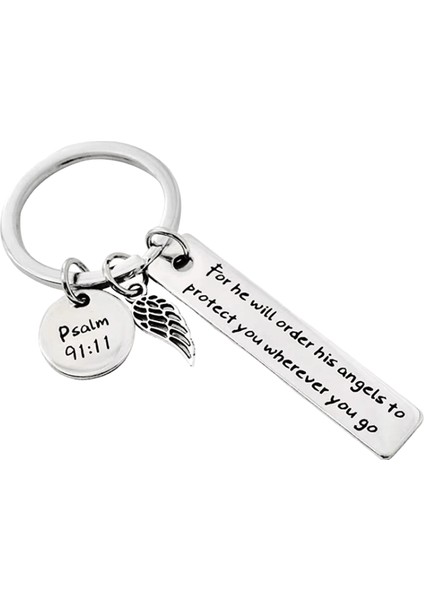 Hristiyan Hediyesi Tanrı Anahtarlık Meleklerine Sizi Korumalarını Emredecek Dini Paskalya Duası Anahtarlık Incil Ayeti Anahtarlık (Yurt Dışından)