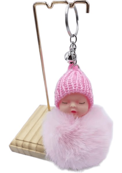 1 Adet Sevimli Uyuyan Bebek Papyon Kaık Ponpon Kürk Peluş Bebek Anahtarlık Anahtarlık Anahtarlık Kadın Kız Çanta Kolye Takı (Yurt Dışından)