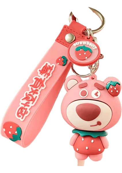 Anlamı Endişelenme, Çilekli Ayı Anahtarlık, Çanta Kolye Ucu, Sevimli, Çift, Araba Anahtarlığı, Küçük Hediye Kolye Ucu. (Yurt Dışından)