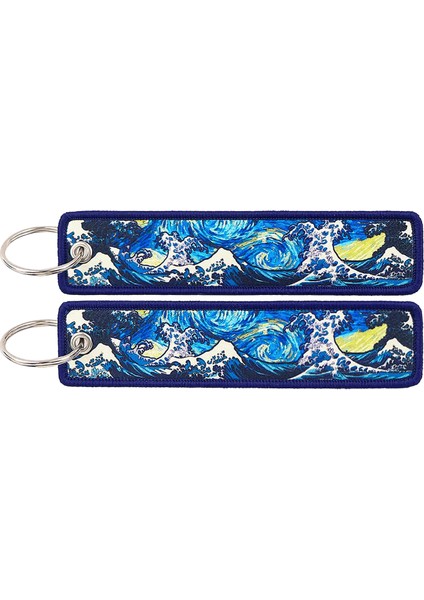 Van Gogh Nakış Anahtarlıklar Japon Dalgaları Anahtar Etiketleri Motosikletler Arabalar Için Anahtarlık Anahtarlık Aksesuarlar Takı Chaveiro Hediyelerrenk: 2 / Boyut: 3CMX13 cm (Yurt Dışından)