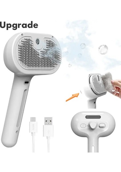 Yükseltilmiş Evcil Hayvan Sprey Tarak Buharlı Yüzen Epilasyon Temizleme Buhar Fırça Stilleri Köpekler Için Kedi Aksesuarları Renk: Yükseltilmiş Beyaz (Yurt Dışından)