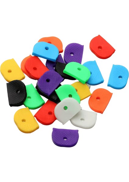 12/24/32 Adet Çok Renkli Anahtar Kapağı Kapakları Anahtar Tanımlayıcı Etiketler Yumuşak Silikon Topper Anahtarlık Anahtarlık Etiketi Anahtarlar Düzenleyicirenk: B-24 Adet (Yurt Dışından)