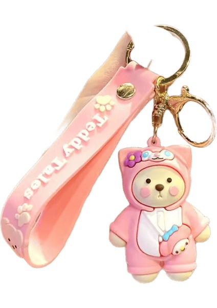 Mınıso Sevimli Kişiselleştirilmiş Karikatür Bebek Çapraz Giyinme Charm Anahtarlık Çift Sırt Çantası Araba Anahtar Dekorasyon Çocuk Parti Hediye (Yurt Dışından)