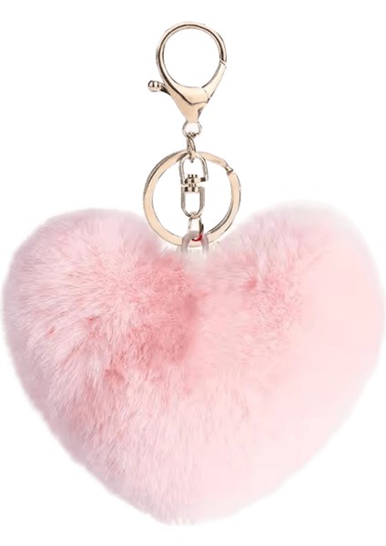 Moda Kalp Peluş Saç Topu Anahtarlık Kadınlar Için Yumuşak Kürklü Ponpon Aşk Araba Anahtarlık Çanta Kolye Anahtar Yüzükler Takı Aksesuarları (Yurt Dışından)