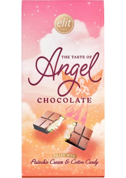 The Taste Of Angel Pişmaniyeli ve Antep Fıstıklı Krema Dolgulu Sütlü Çikolata 85G