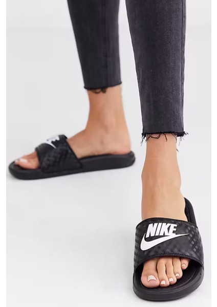 benassi jdı print sliders siyah kadın spor terlik