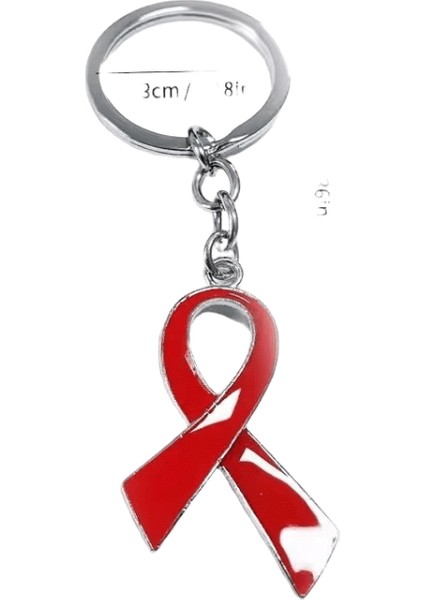 Yeni Önleme / Farkındalık Emaye Sarı / Kırmızı / Mavi / Yeşil / Mor / Siyah Kurdele Çinko Alaşımlı Anahtarlıklar Renk: K-Ribbon-Red (Yurt Dışından)