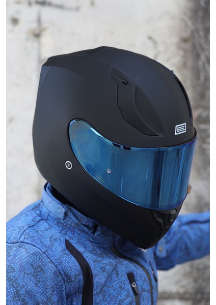 Strada Mat Siyah Kask ( Güneş Vizörlü )