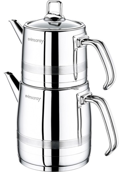 Şık Orta Boy Çaydanlık Takımı, Zarif ve Kullanışlı Tasarım, Çelik, Bej fiyatları