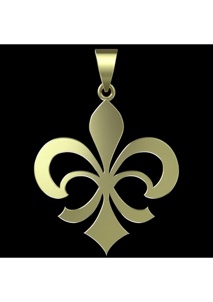 8 Ayar Altın Kolye Ucu Fleur-De-Lis GM4258 1 gr