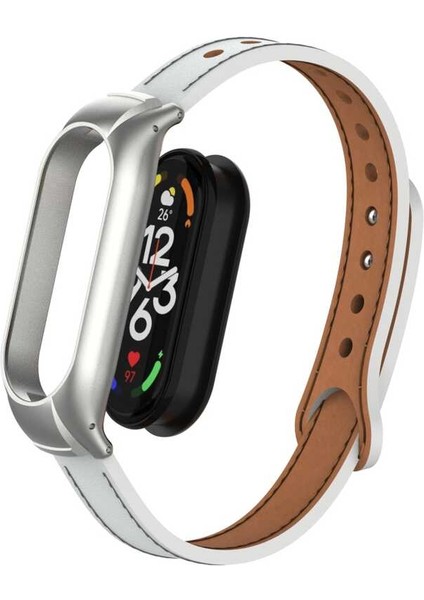 Xiaomi Mi Band 7 Uyumlu Krd-68 Deri Kordon - Kırmızı