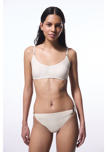 Ekru Jessi Side Tokalı Bikini Altı