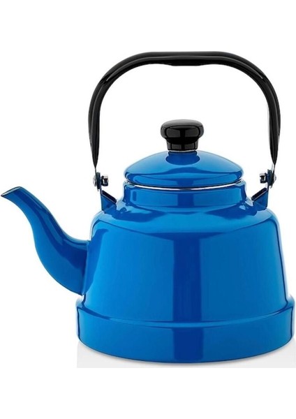 Mavi Emaye Çaydanlık, 4.2 Litre, Nostaljik Tasarım, Paslanmaz Çelik, 3 L Hacim