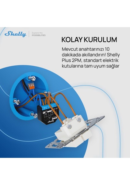 Plus 2PM Çift Kanal Enerji Ölçer Akıllı Röle