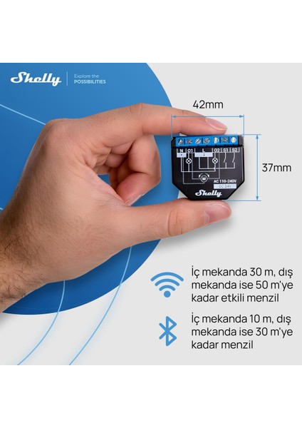 Plus 2PM Çift Kanal Enerji Ölçer Akıllı Röle