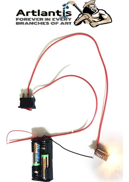 Seri ve Paralel Basit Elektrik Devresi 1 Paket Deney Seti Sarı Mini Duy 2 Adet Mini Ampul 2 Adet Anahtar Iş Eğitimi Seti