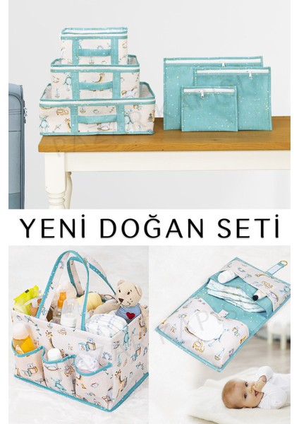 Baby Yeni Doğan Seti - Bavul Organizer , Bakım ve Alt Bakım Çantası Mavi