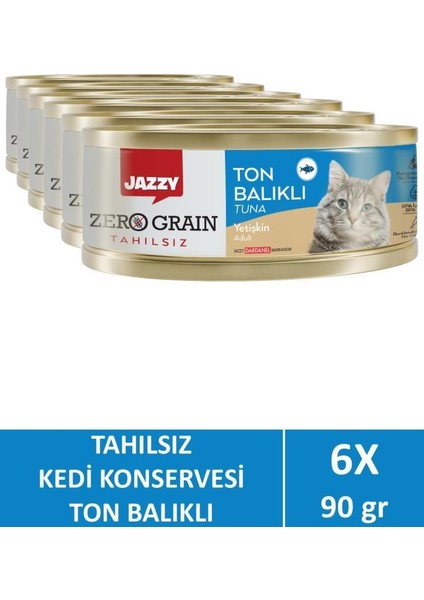 Zero Grain Yetişkin Kedi Ton Balıklı 90 gr x 6 Adet