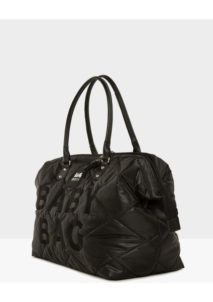 Siyah Baby Bag Nakışlı Puf Şişme Anne Bebek Bakım Çanta M000006904 fiyatları