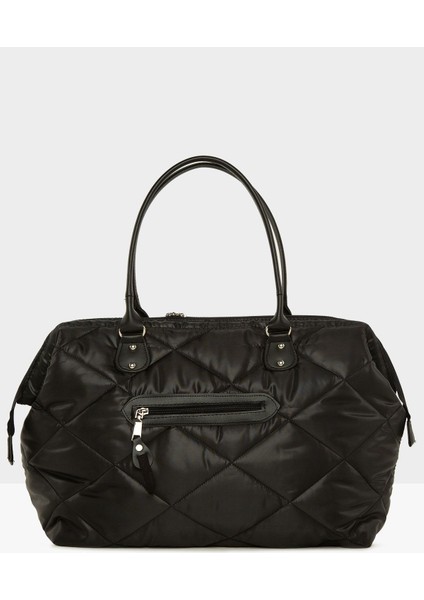 Siyah Baby Bag Nakışlı Puf Şişme Anne Bebek Bakım Çanta M000006904 fırsatları