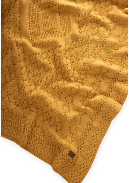 Floransa Model Kutulu Battaniye 80X100 cm Hardal Sarı
