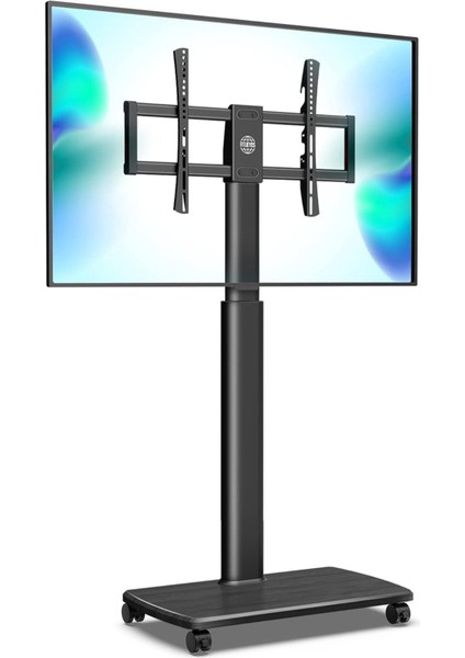 Tekerlekli Tv Sehpası, 32-70 Inç LCD LED Ekran, Döner 60 Derece ve Yükseklik Ayarlanabilir