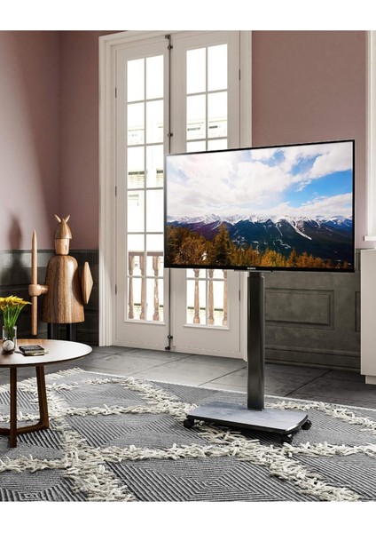 Tekerlekli Tv Sehpası, 32-70 Inç LCD LED Ekran, Döner 60 Derece ve Yükseklik Ayarlanabilir modelleri