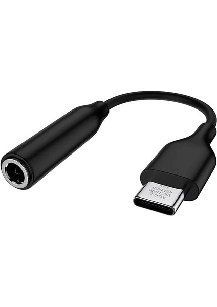 Metrashop Type-C Için 3.5mm Aux, Kulaklık ve Mikrofon Adaptörü Siyah, Telefonlar ile Uyumlu