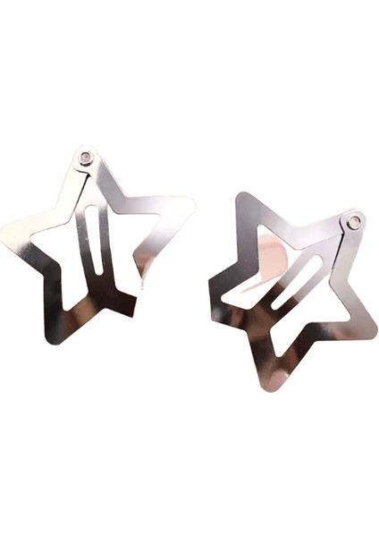 10/25/50/100/200PCS Y2K Gümüş Yıldız Saç Klipleri Kızlar Için Metal Snap Klip Saç Tokaları Ettes Saç Kavrama Jewel Saç Aksesuarları Renk: 200PCS (Yurt Dışından)