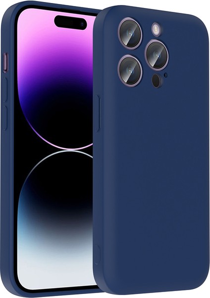 Apple iPhone 14 Pro Max Kılıf Kamera Korumalı Kartlık Hazneli Hlp Vitra Kapak - Lacivert