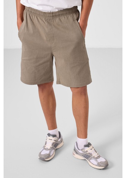 Camel Standart Fit Dokuma Hafif Esnek Chino Erkek Şort - 81292