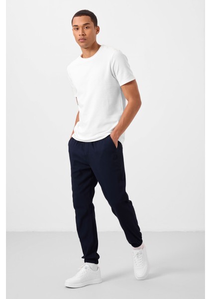 Lacivert Standart Fit Dokuma Hafif Esnek Chino Erkek Pantolon - 82176